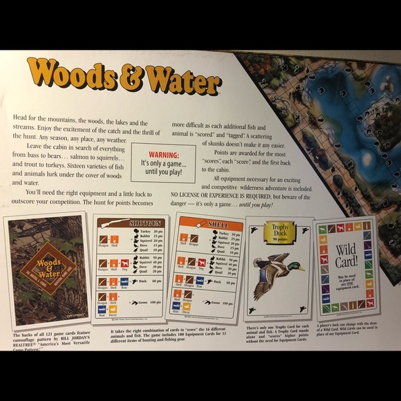 Woods and Water Hunting & Fishing Adventure Board Game 1995 Northern Home Rock - Picture 8 of 13